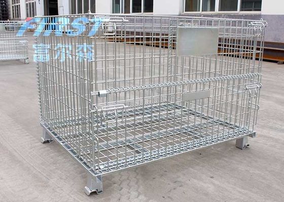 गुणवत्ता  Stackable Steel Q235 50*50mm Wire Mesh Box Pallet फैक्टरी