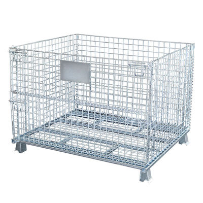 गुणवत्ता  Medium Duty 1000KG Capacity 50x50 Folding Wire Mesh Container फैक्टरी