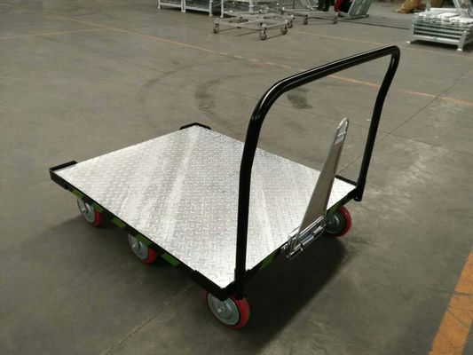 जस्ता चढ़ाया 100mm पहियों 150Kg क्षमता हाथ गोदाम ट्रॉली